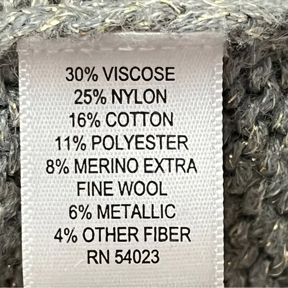 Banana Republic Grey Knit Gold Metallic Threaded Short Sleeve Wool Blend Sweater - Picture 9 of 10